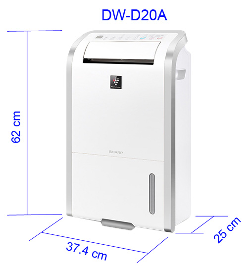 Máy lọc không khí và hút ẩm Sharp DW-D20A, chức năng 2 trong 1 bao gồm lọc khí và hút ẩm. Công nghệ Plasmacluster Ion, công suất lớn cho phòng 50m2