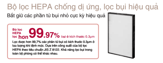 Trên thị trường Việt Nam hiện nay, duy nhất các model cao cấp của Hitachi sở hữu bộ lọc HEPA H13